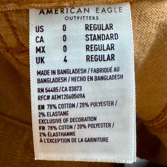 American Eagle High Rise A Line Corduroy Y2K Button Front Belted Tie Waist Skirt - Picture 9 of 9